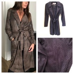 Jeff Gallano Bogart French made Lightweight Coat Perforated Navy Blue 2